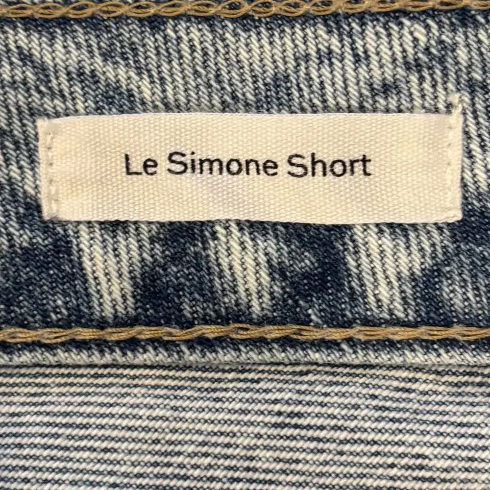 FRAME Le Simone High Rise Cut-Off Denim Shorts Acid Wash Raw Hem Size 29 Retro - Picture 7 of 8